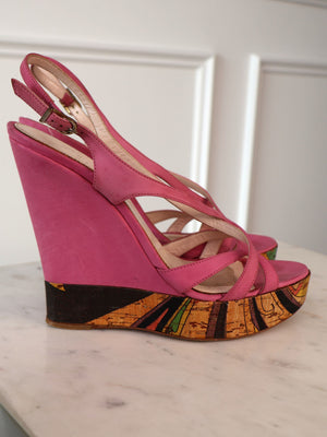 Pucci Nubuck Cork Wedges