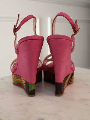 Pucci Nubuck Cork Wedges