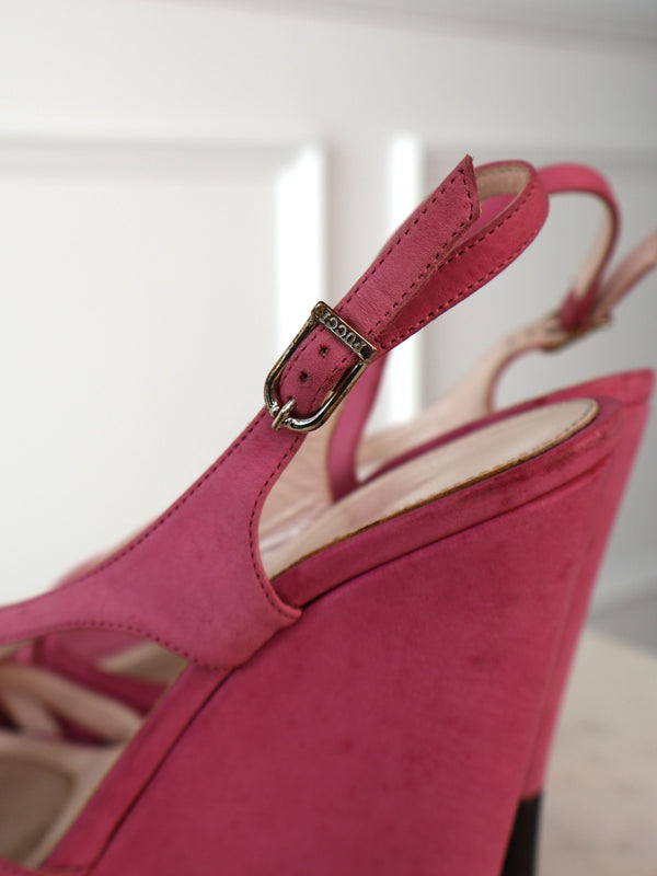 Pucci Nubuck Cork Wedges