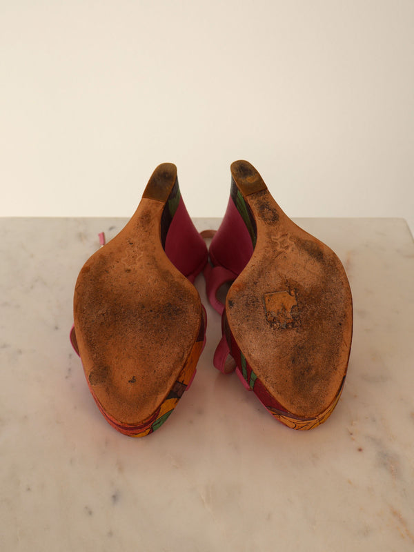 Pucci Nubuck Cork Wedges