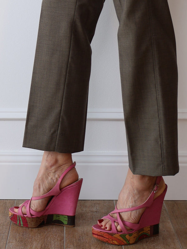 Pucci Nubuck Cork Wedges