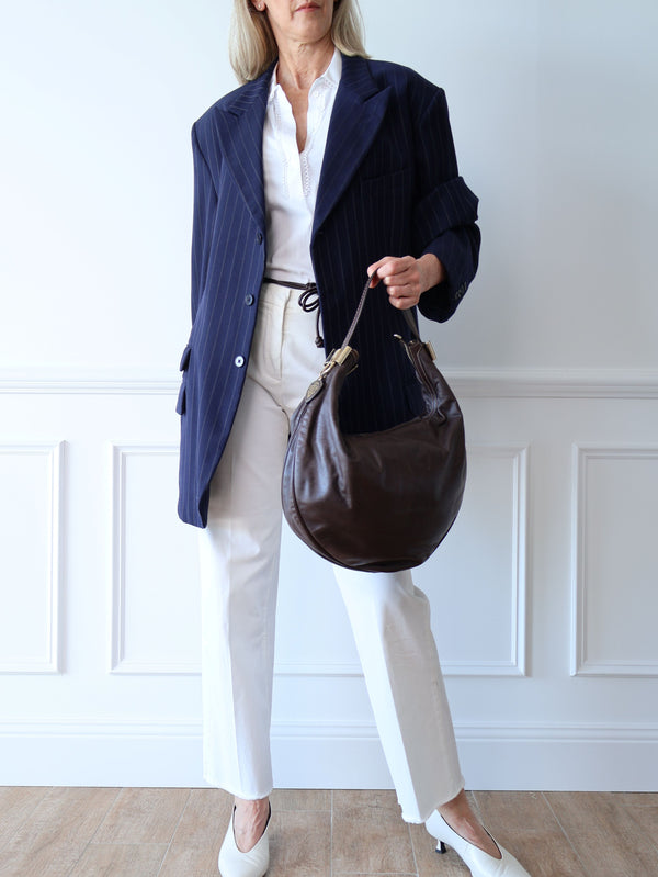 Ralph Lauren Wool Pinstripe Navy Blazer