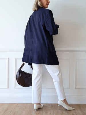 Ralph Lauren Wool Pinstripe Navy Blazer