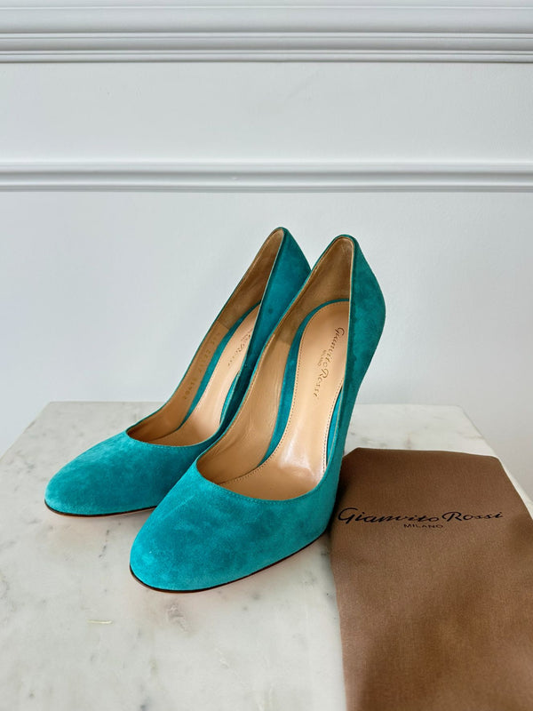 Gianvitto Rossi Turquoise Heels
