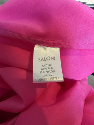 Saloni Devon Chiffon Silk Polkadot Midi Dress