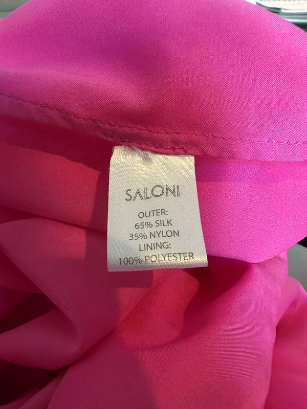 Saloni Devon Chiffon Silk Polkadot Midi Dress