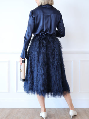 Scanlan Theodore Faux Feathered Skirt