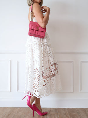 Self Portrait Tiered Lace Midi Dress
