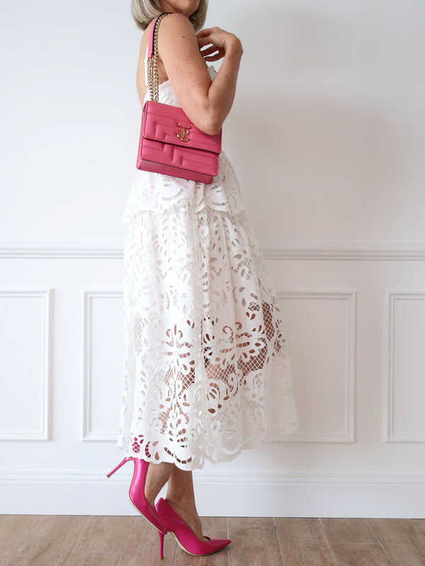 Self Portrait Tiered Lace Midi Dress