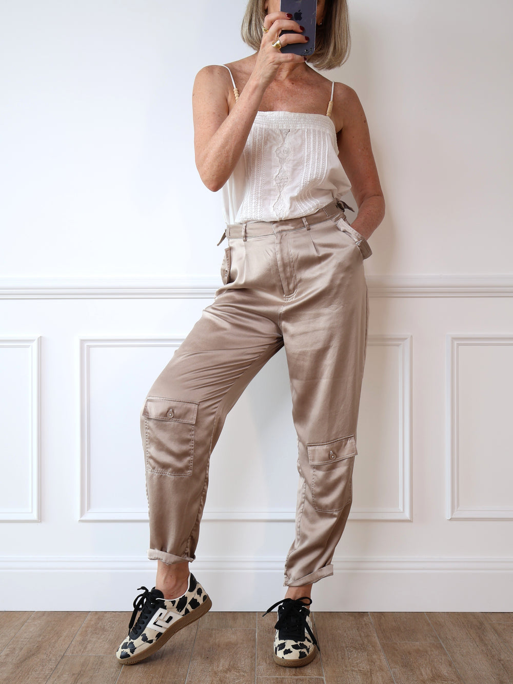 Silk Laundry silk combat pants second hand