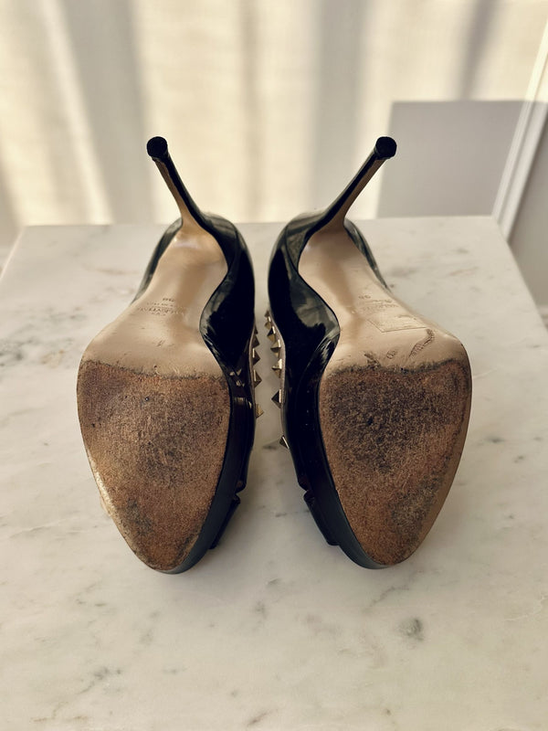Valentino Rockstud Peeptoe Platform Heel