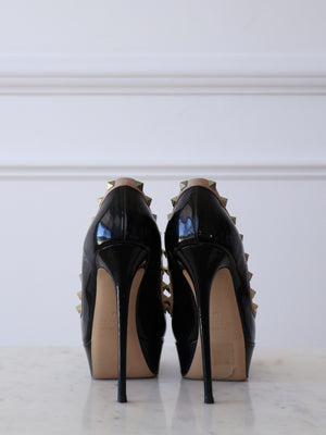 Valentino Rockstud Peeptoe Platform Heel