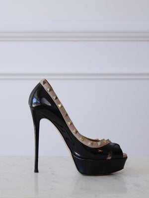 Valentino Rockstud Peeptoe Platform Heel