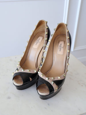 Valentino Rockstud Peeptoe Platform Heel