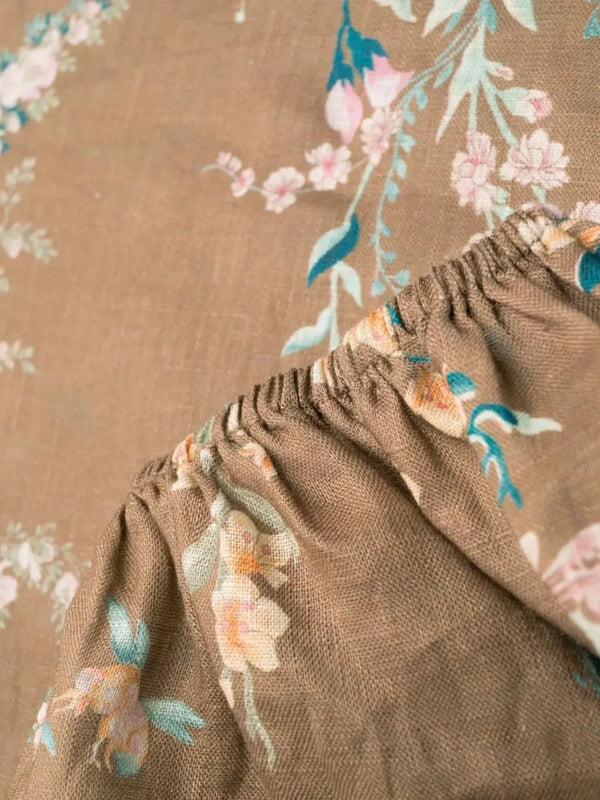 Zimmermann Cassia Wrap Tie Linen Midi Dress