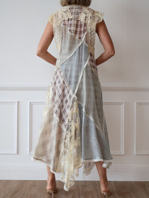 Zimmermann Cavalier Plaid Silk Linen Smock Dress