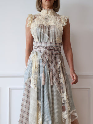Zimmermann Cavalier Plaid Silk Linen Smock Dress