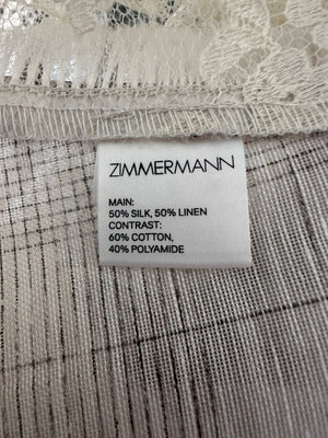 Zimmermann Cavalier Plaid Silk Linen Smock Dress