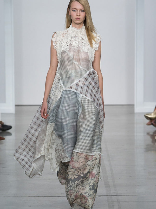 Zimmermann Cavalier Plaid Silk Linen Smock Dress