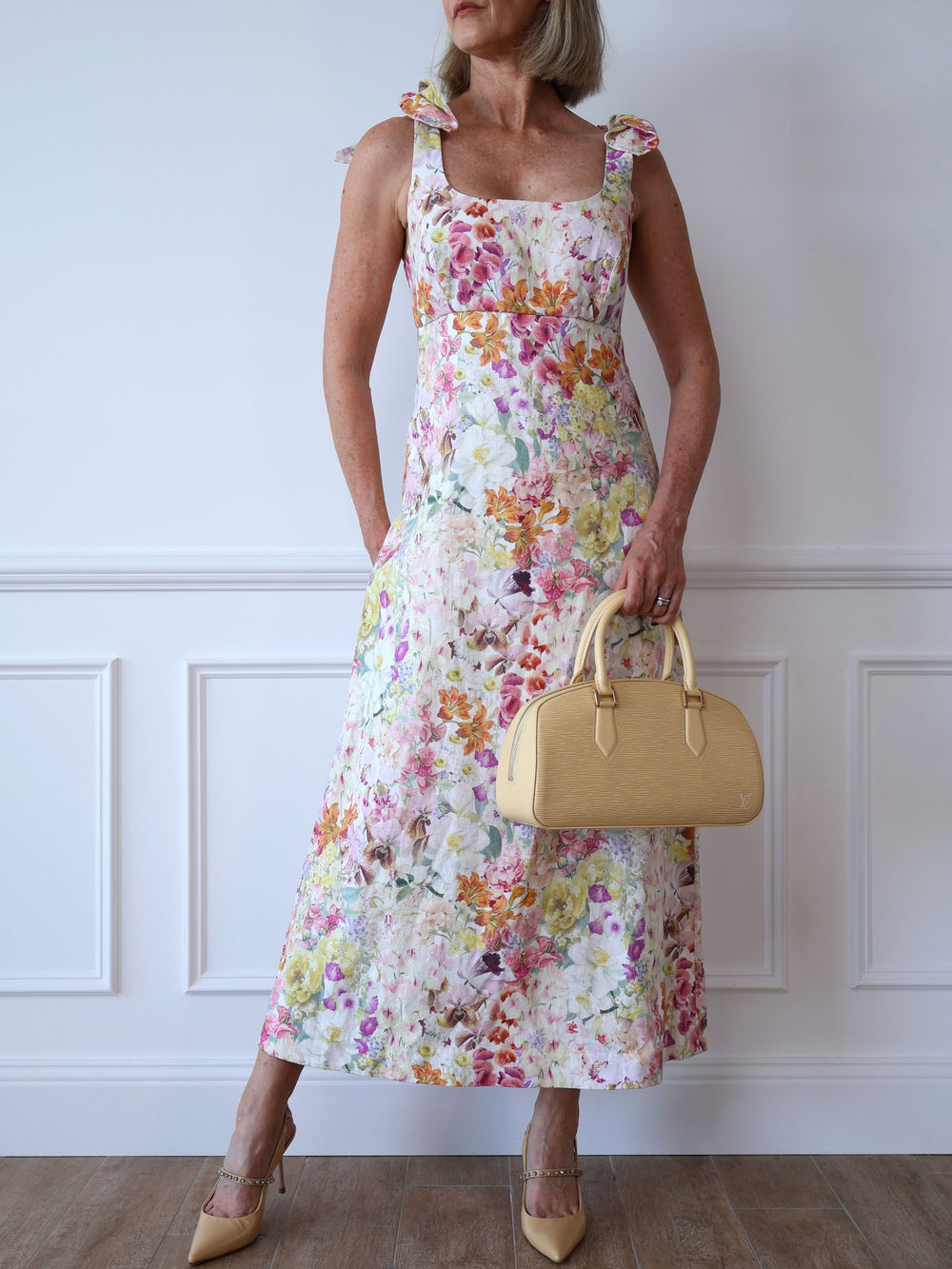 floral linen midi dress Zimmermann special event dress garden party races  preloved holiday