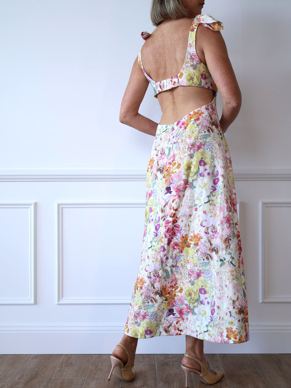 floral linen midi dress Zimmermann special event dress garden party races  preloved holiday
