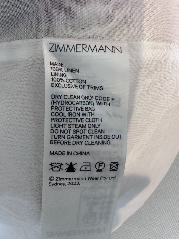 Zimmermann Harmony Tie Shoulder Linen Floral Midi Dress