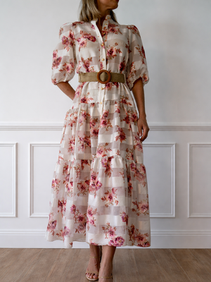Zimmermann Rosa Striped Midi