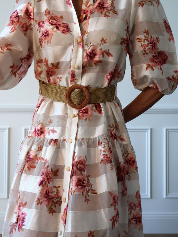 Zimmermann Rosa Striped Midi