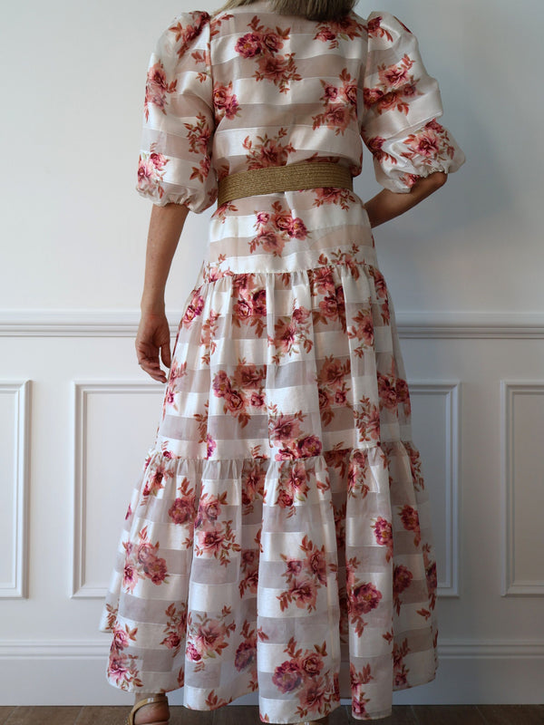 Zimmermann Rosa Striped Midi