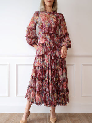 Zimmermann Wavelength Tiered Silk Dress