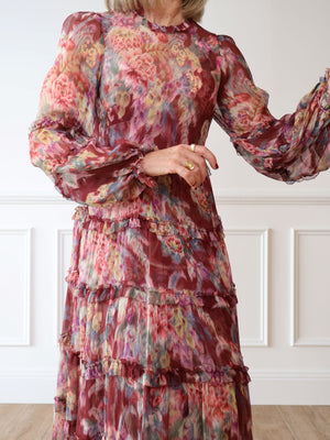 Zimmermann Wavelength Tiered Silk Dress