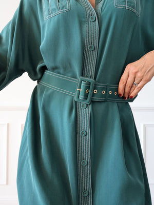 Zimmermann Stitch Trim Silk Dress